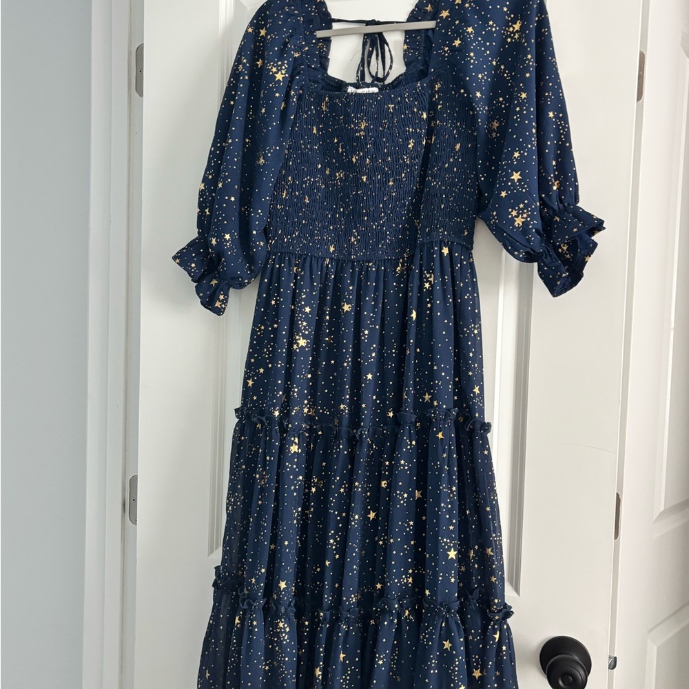 IVY CITY CO starry Night Blue Maxi Dress